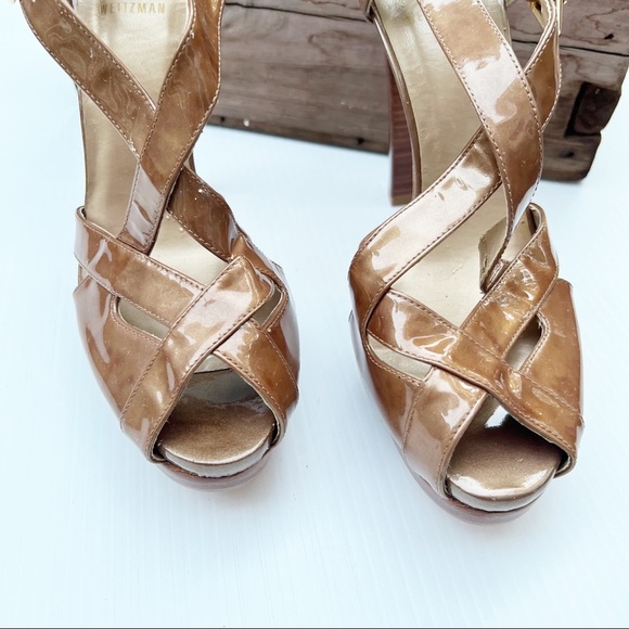 Stuart Weitzman- NEW Platform Leather Heels Size 7 - Picture 3 of 8